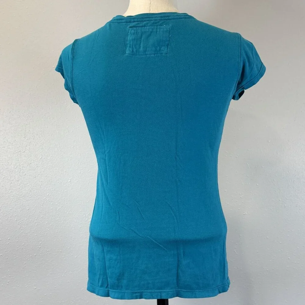 Aeropostale Womens Blue Graphic T-Shirt "New York" Embroidered Logo Medium - Picture 2 of 12